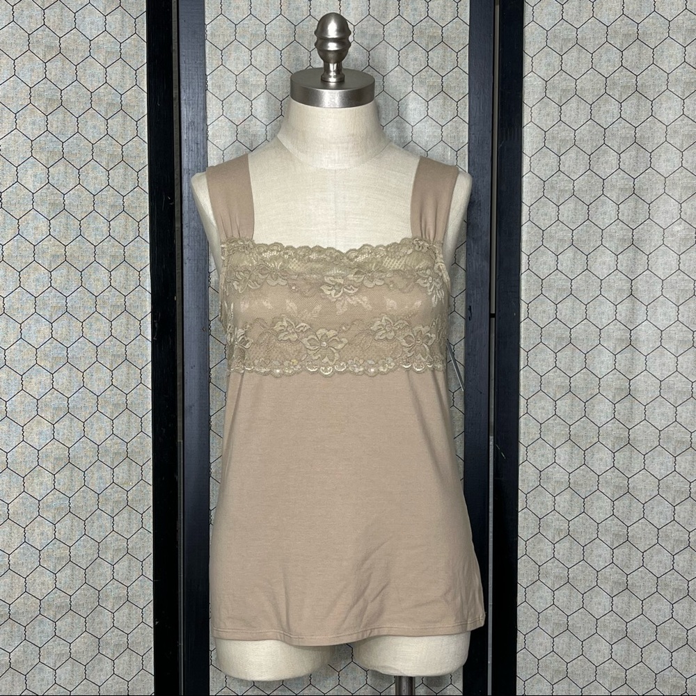 Relativity Intimates Lace Neck Line Tank Top